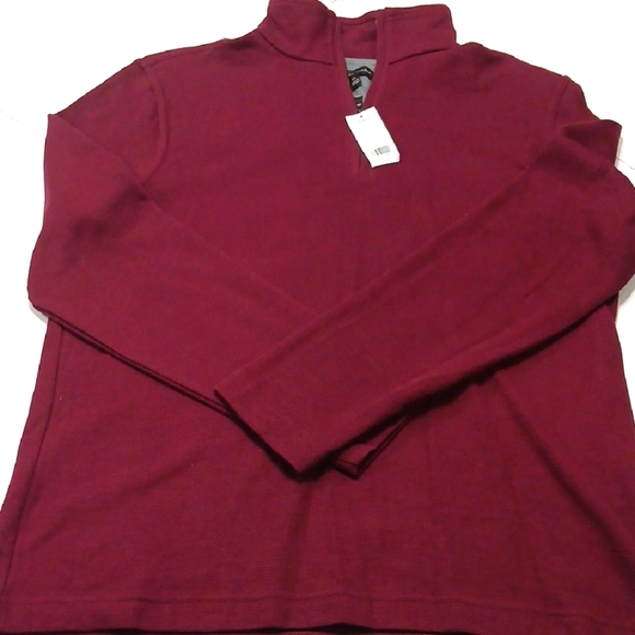 BANANA REPUBLIC Burgundy Mock Neck Sweater, ZIP PULL OVER XL NEW!!! - Picture 1 of 5